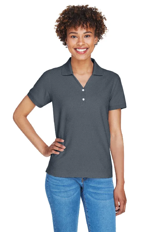 Personalized Graphic Design Devon & Jones Womens Short Sleeve Polo Shirt - Graphite Grey Personalized Graphic Design Devon & Jones Womens Short Sleeve Polo Shirt - Graphite Grey