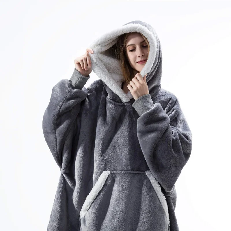 Warm Apparel Wearable Fleece Hoodies Sleepwear for Watching TV