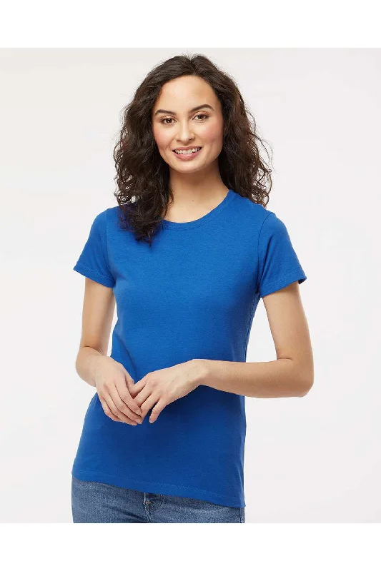 Trendy Vibes M&O Womens Gold Soft Touch Short Sleeve Crewneck T-Shirt - Royal Blue