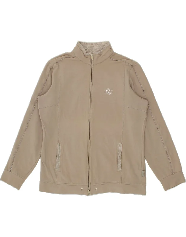 Cozy Comforts CHAMPION Womens Tracksuit Top Jacket UK 18 XL Beige Cotton