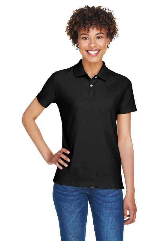 Personalized Text Devon & Jones Womens DryTec20 Performance Moisture Wicking Short Sleeve Polo Shirt - Black Personalized Text Devon & Jones Womens DryTec20 Performance Moisture Wicking Short Sleeve Polo Shirt - Black