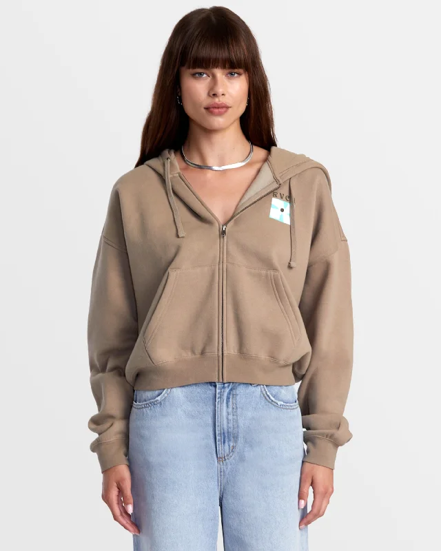 Cool Style Court Zip Hoodie - Dark Khaki