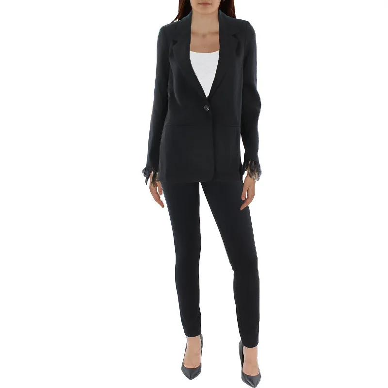 Everyday Fashion WAYF Womens Romee Ostrich Feather Suit Separate One-Button Blazer