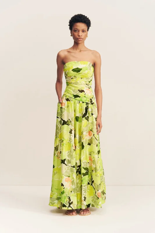 Soft Textiles ROSCOE STRAPLESS TIERED MAXI DRESS