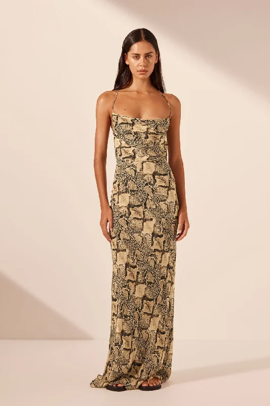 Versatile Wear HADIYA LACE BACK BIAS MAXI DRESS