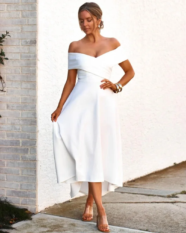 Distinctive Personality Belina Midi Dress- White