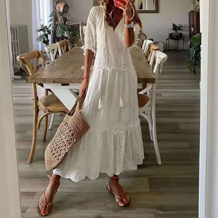 Cozy Pieces Suza Tiered Lace Maxi Dress - FINAL SALE