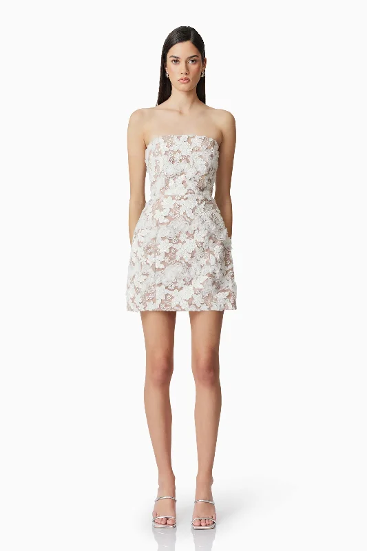 Comfortable Jeans Vonni Party Mini Dress in White