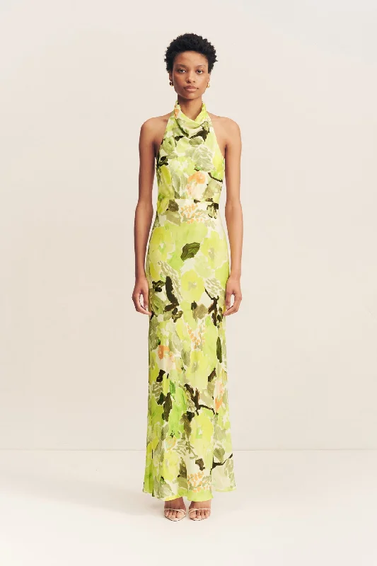 Cozy Fits MIDELTON HIGH COWL OPEN BACK MAXI DRESS