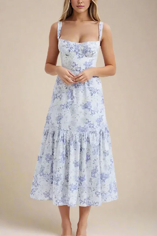Everyday Style Imogen Bodycon Day Midi Dress - Sky Blue