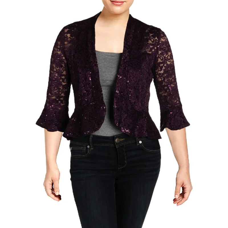 Smart Casual R&M Richards Womens Lace Sequined Bolero