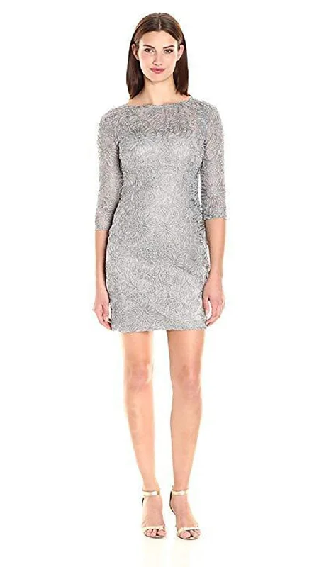 Personalized Creativity Aidan Mattox - 54468920 Embroidered Bateau Sheath Dress