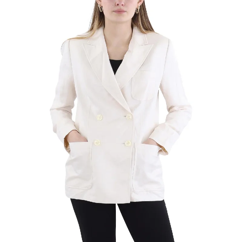 Comfy Clothes Lauren Ralph Lauren Womens Shoulder Pads Long Sleeve Two-Button Blazer