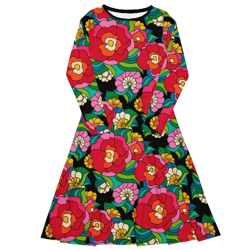 Cool Layers BELLADRAMA - Midi dress with long sleeves and pockets