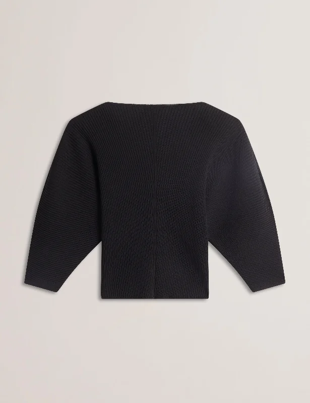Luxurious Comfort Lilabth Sculptured Rib Sweater Black