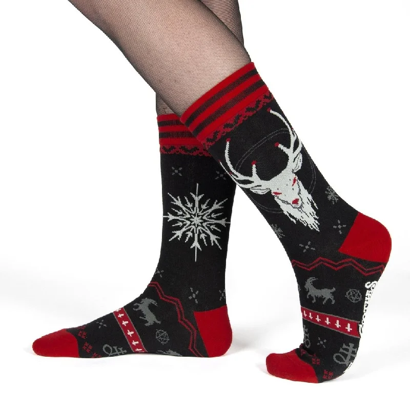 Trendy Clothing Beelzebuck Ugly Xmas Sweater Crew Socks