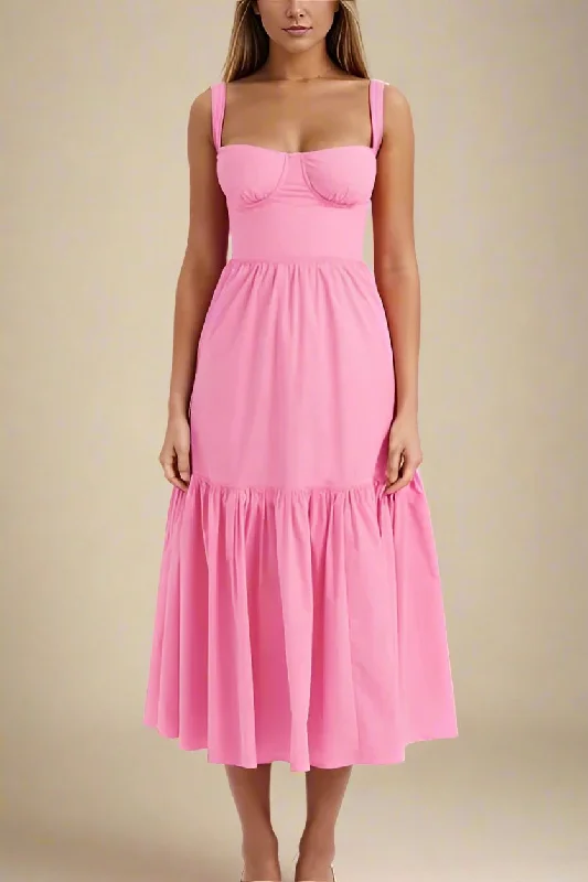 Modern Comfort Imogen Bodycon Day Midi Dress - Blush Pink