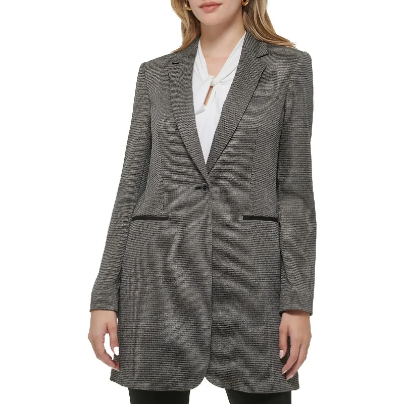 Everyday Outfits Tommy Hilfiger Womens Metallic  One-Button Blazer