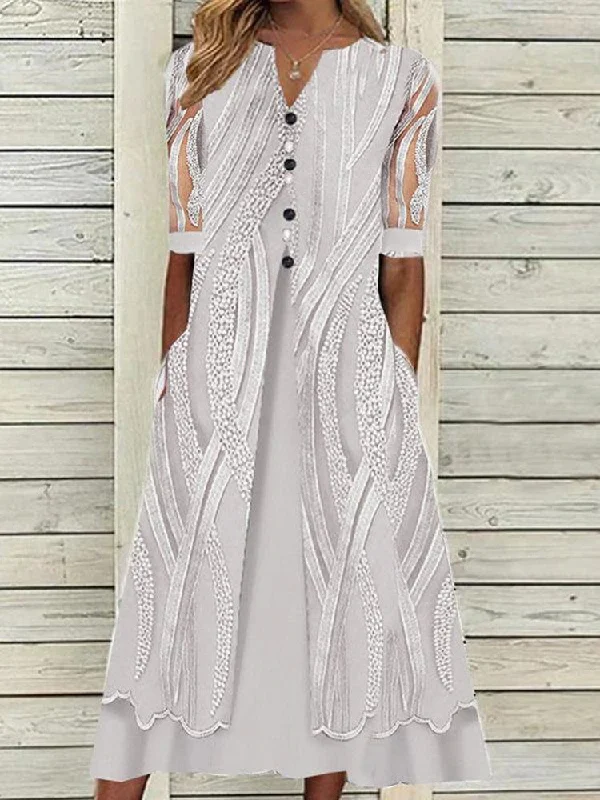 Elegant Comfort Sloan Pocketed Kimono Maxi Dress