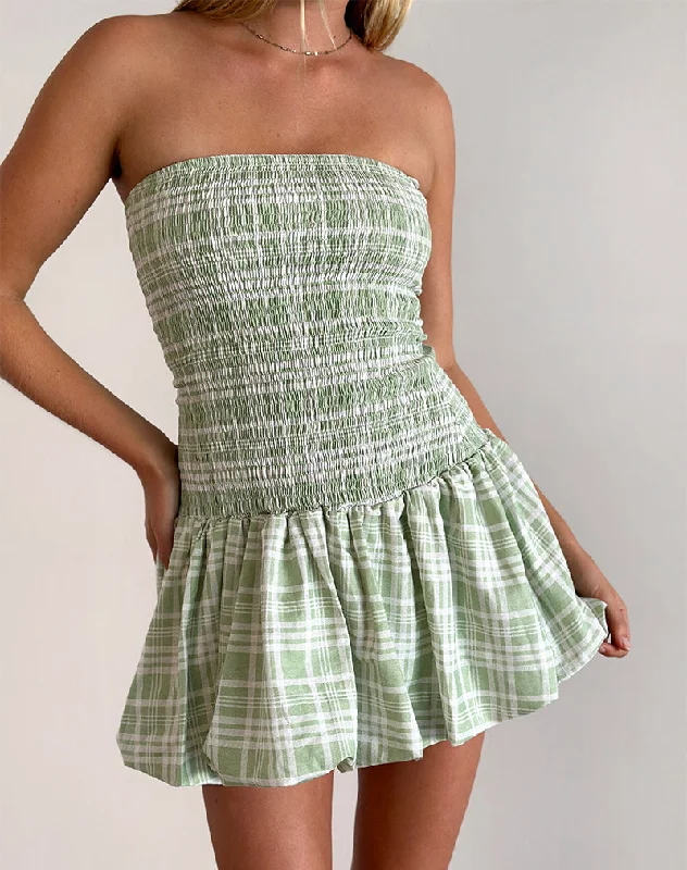 Cozy Comfort Tilikum Mini Dress in Table Cloth Neo Mint