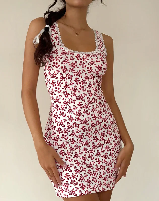 Fashionable Fit Camina Dress in Summer Strawberry Off White