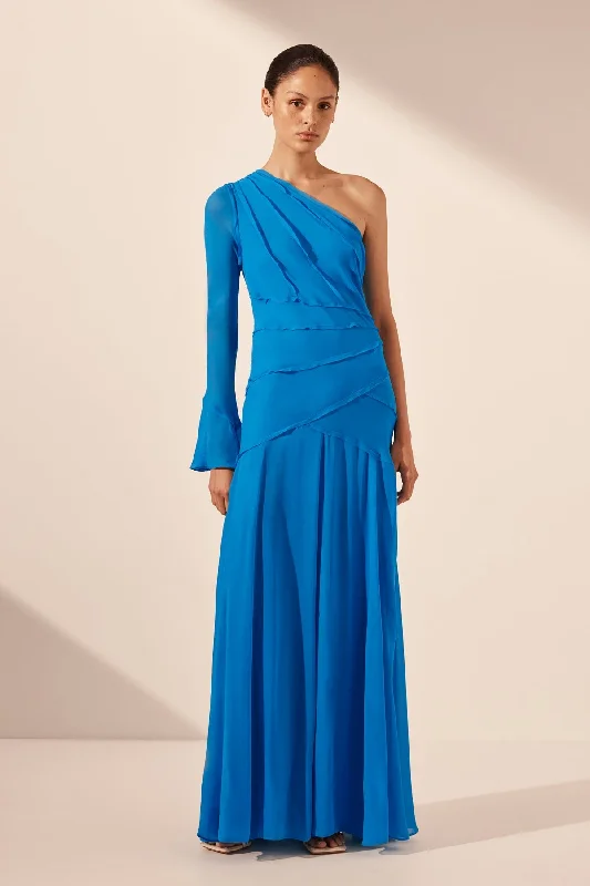 Cool Comforts AMINA ASYMMETRICAL MAXI DRESS - AQUA