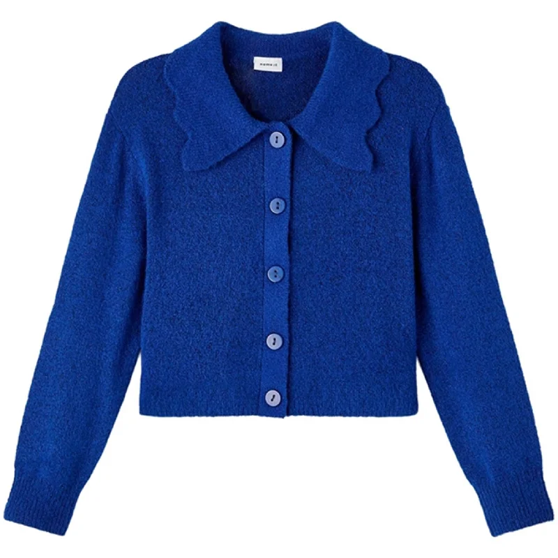 Chic and Cozy Name it Dazzling Blue Natura Short Knit Cardigan