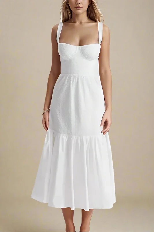 Trendy Styles Imogen Bodycon Day Midi Dress - Pearl White