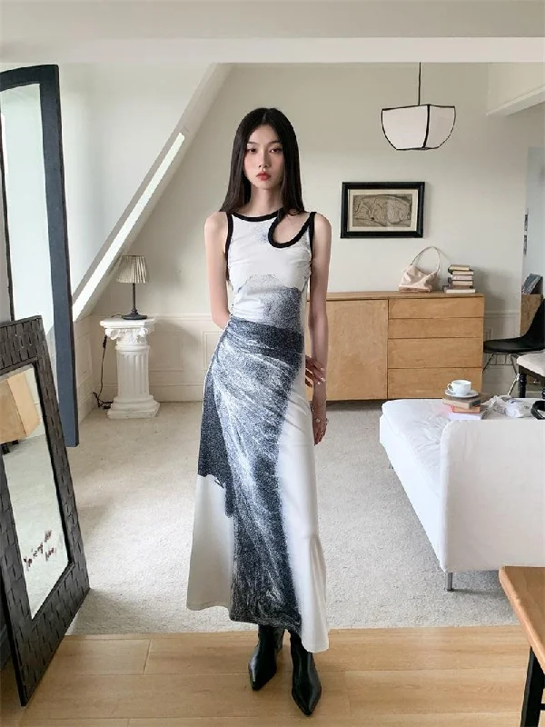 Cozy Daywear Abstract Maxi Dress
