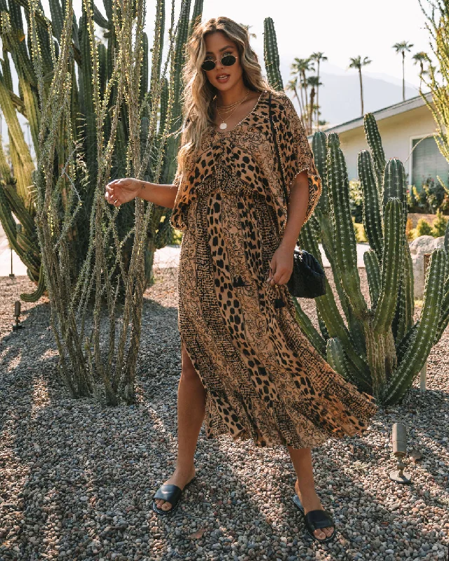 Cozy Essentials Boujee Bengal Kimono Slit Maxi Dress - FINAL SALE