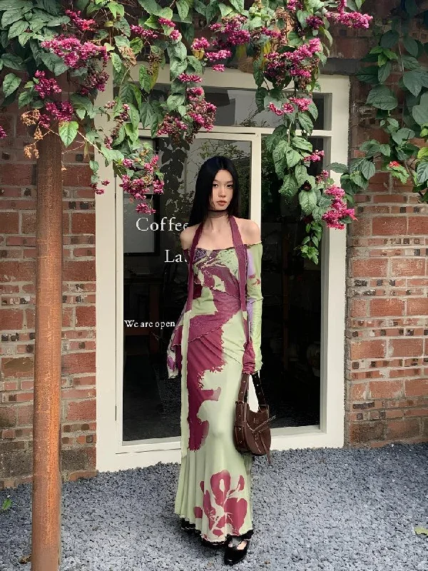 Smart Choices Off Shoulder Mesh Maxi Dress