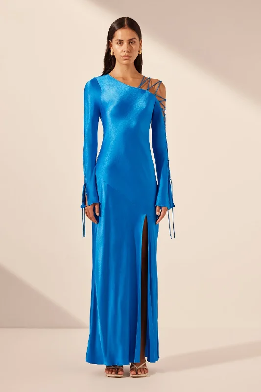 Chic and Cozy NORA LACE DETAIL MAXI DRESS - AQUA