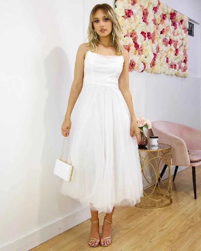 Cool Comfort Charlotte Midi Dress - White