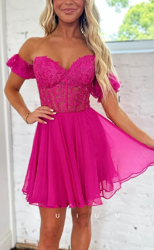 Relaxed Outfits GH606 - Sexy & HotA-Line Off-Shoulder Sweetheart Appliques Open Back Homecoming Dress Relaxed Outfits GH606 - Sexy & HotA-Line Off-Shoulder Sweetheart Appliques Open Back Homecoming Dress