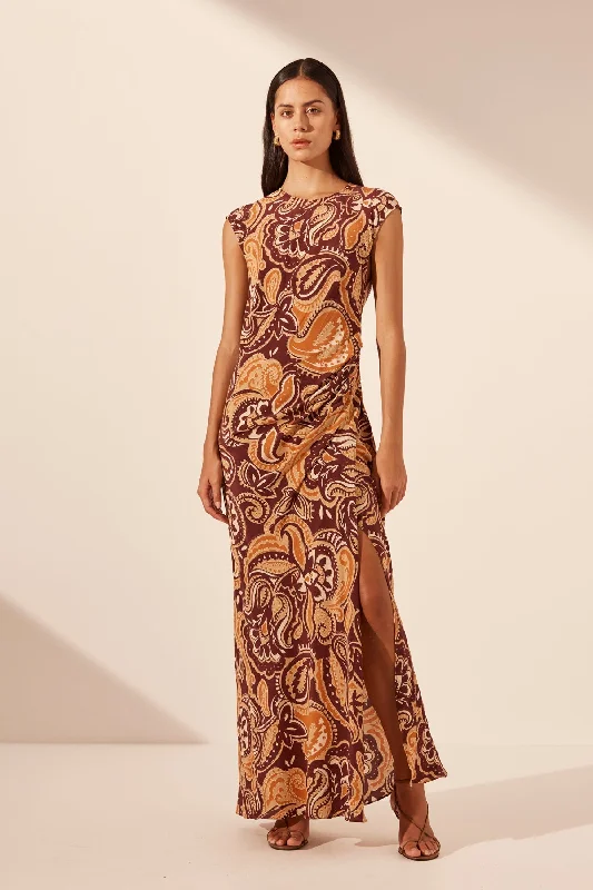 Versatile Clothing ZAHRA SILK SIDE SPLIT MAXI DRESS