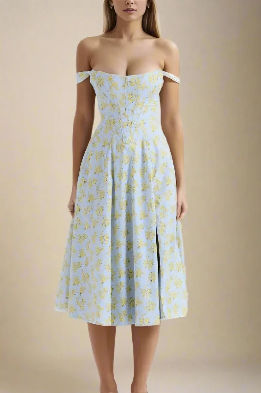 Cozy Wear Monique Bodycon Dress - Sky Blue