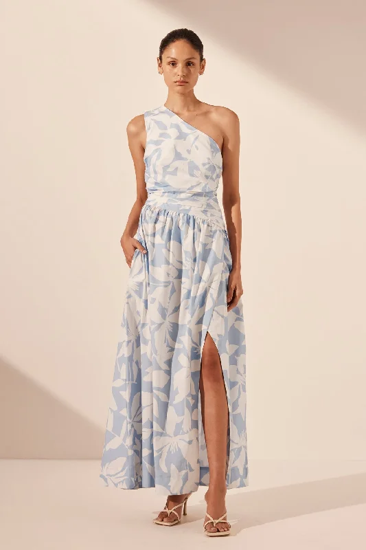Comfortable Outfits MAMOUNIA ASYMMETRICAL GATHERED MAXI DRESS
