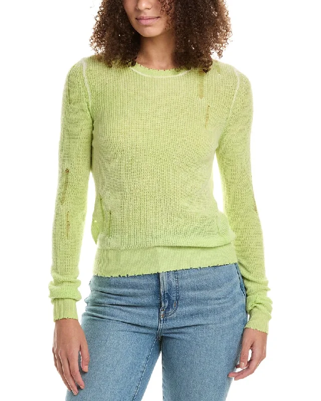 Cozy Essentials Autumn Cashmere Distressed Shaker Cashmere Sweater