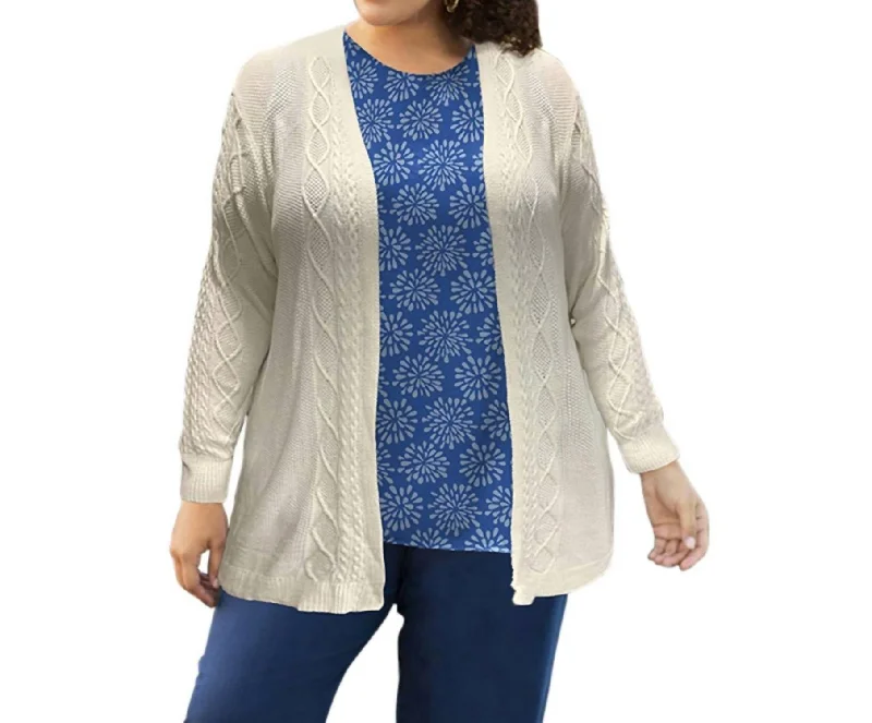 Affordable Chic Cable Duster Cardigan - Plus In Cream