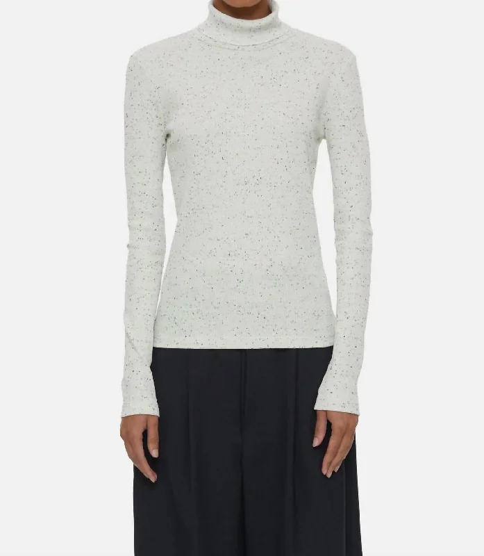 Cool Layers Classic Turtleneck Top In Ivory