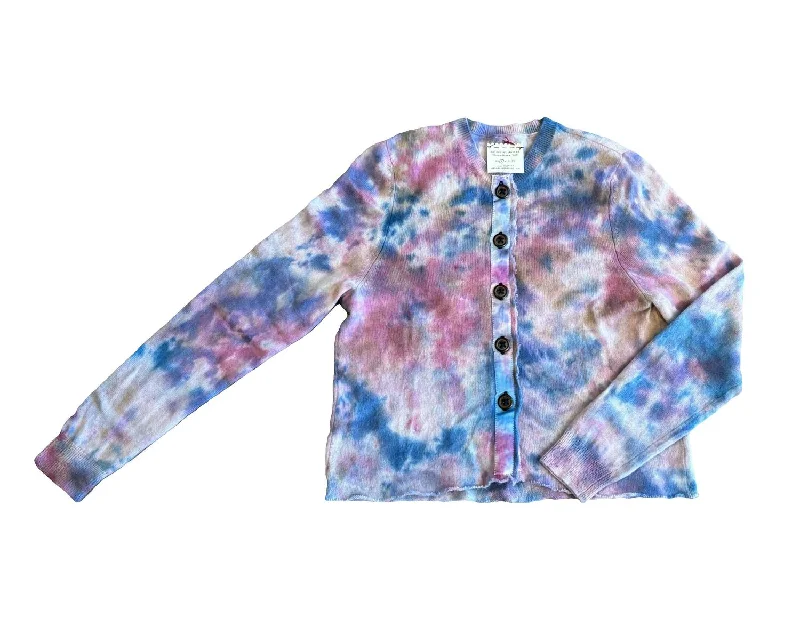 Soft Fit Dyed Cardigan Sweater In Violet Dust