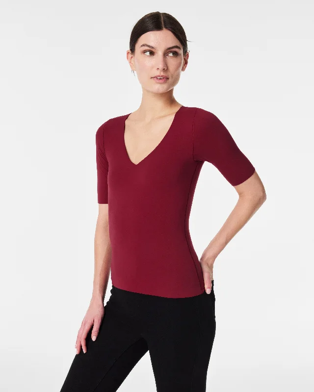 Modern Apparel Fit-to-You V-Neck Elbow-Sleeve Tee
