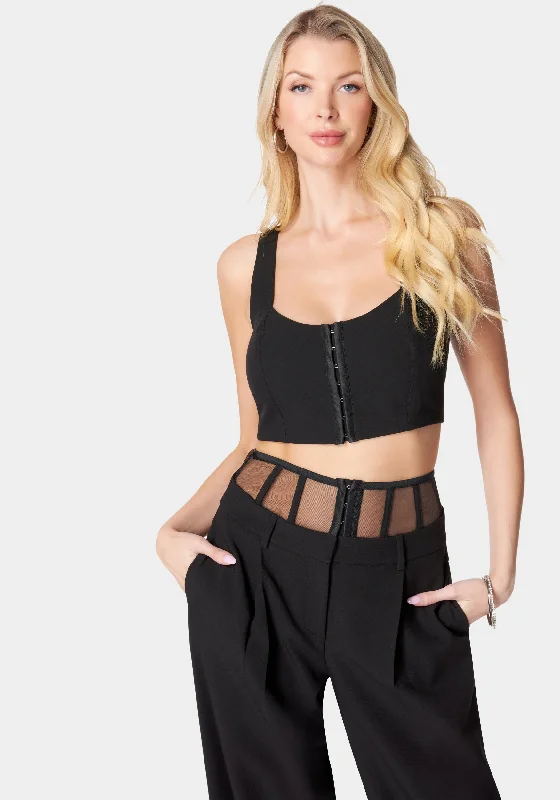 Elegant Comfort Hook & Eye Front Bustier Top