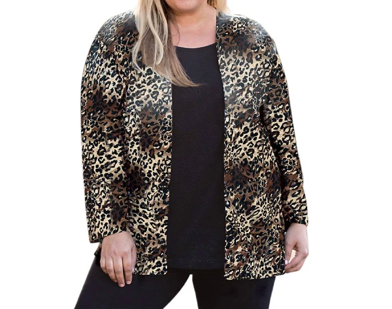 Relaxed Outfits Layla Twofer Top - Plus In Brown Cheetah