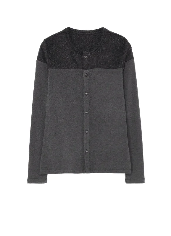 Personalized Three-Dimensional Design BRUSHED JERSEY PANELED CARDIGAN