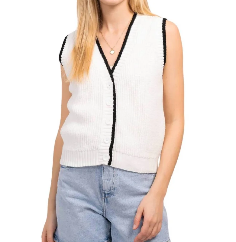 Soft Materials Lucy Sweater Vest In White