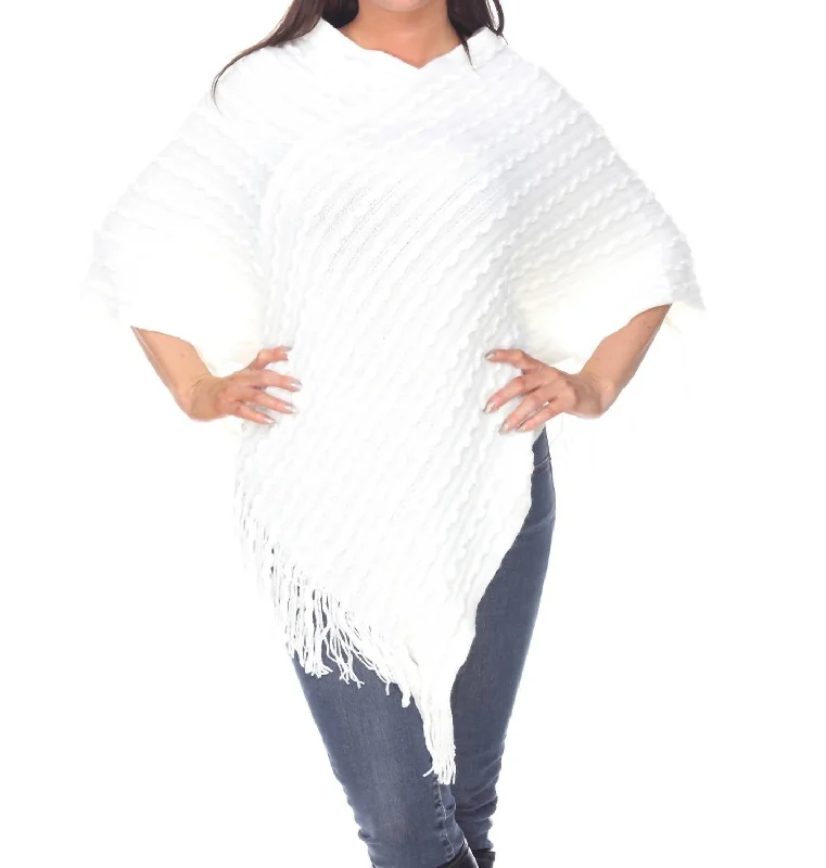 Lightweight Clothes Melisandre Fringe Poncho In White