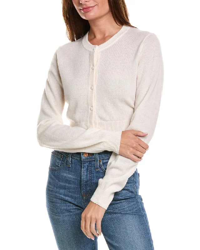 Personalized Printing Design Minnie Rose Cropped Novelty Buttons Cashmere Cardigan