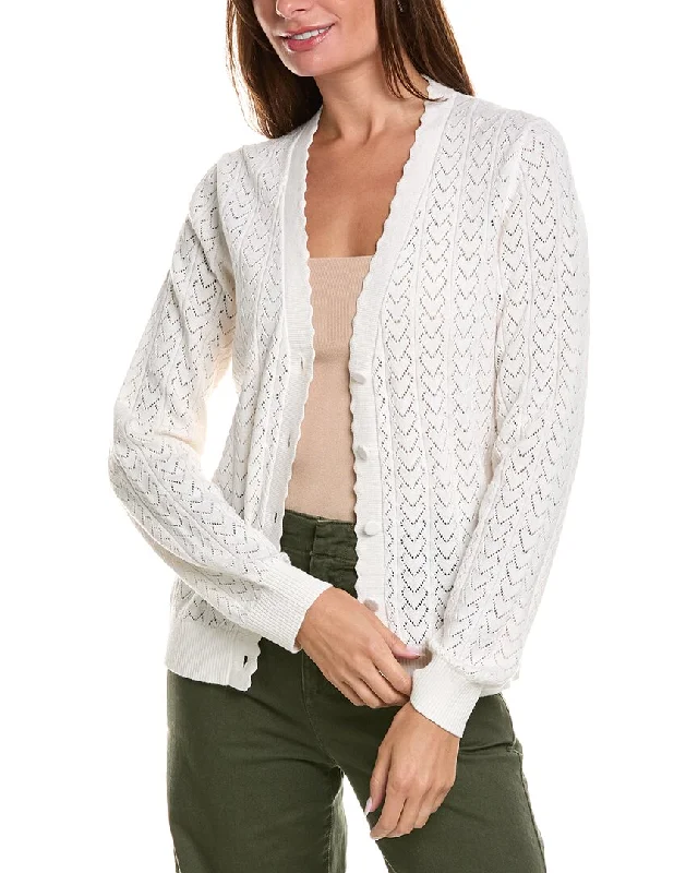 Casual Fashion Minnie Rose Heart Pointelle Cashmere-Blend Cardigan