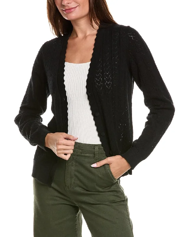Affordable Looks Minnie Rose Heart Pointelle Cashmere-Blend Cardigan